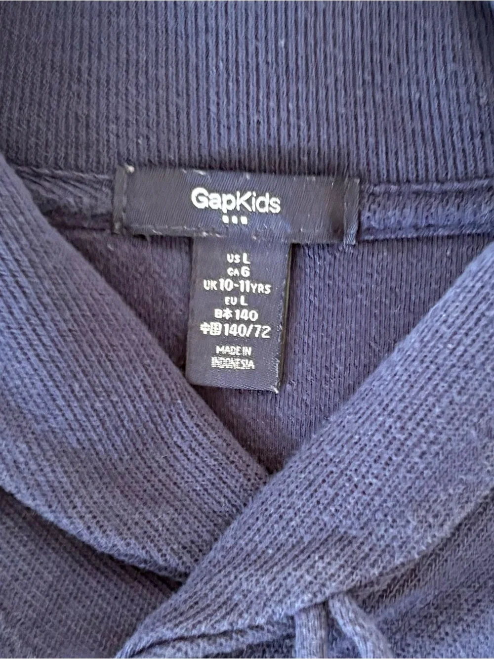 GAP Navy Blue Shawl-Collar Pullover Long Sleeve Sweatshirt Sweater Boys L 10/12